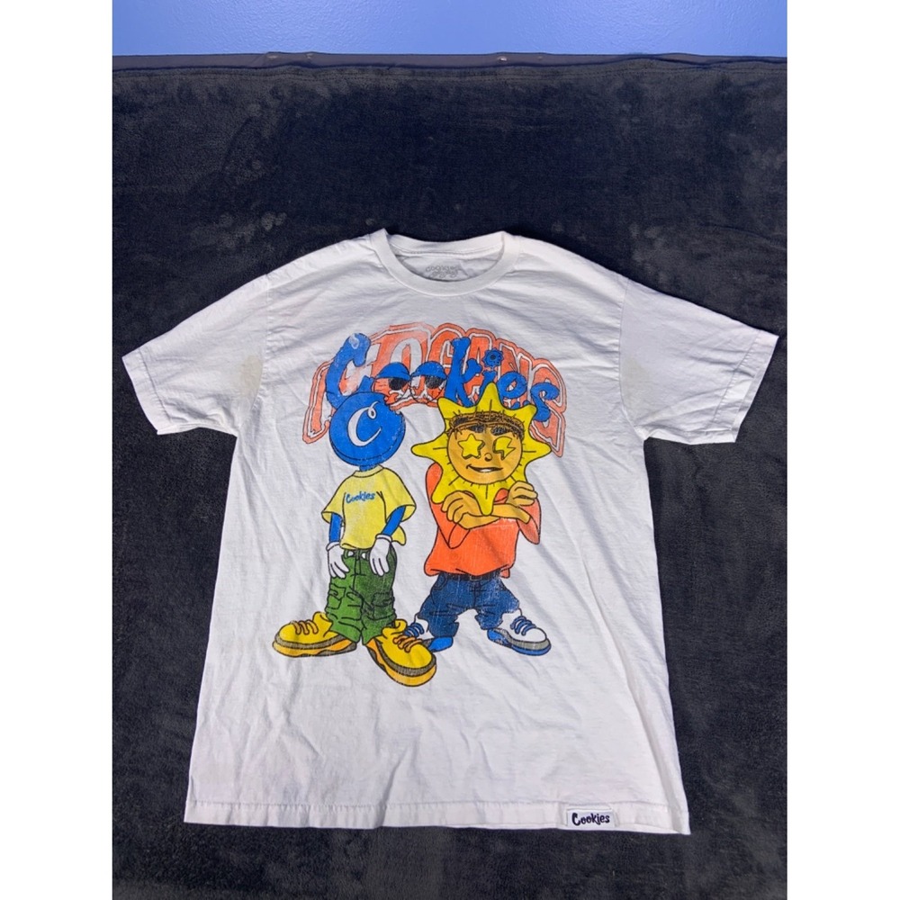 Cookies X Glo Gang Sun Character Men's T-Shirt L White